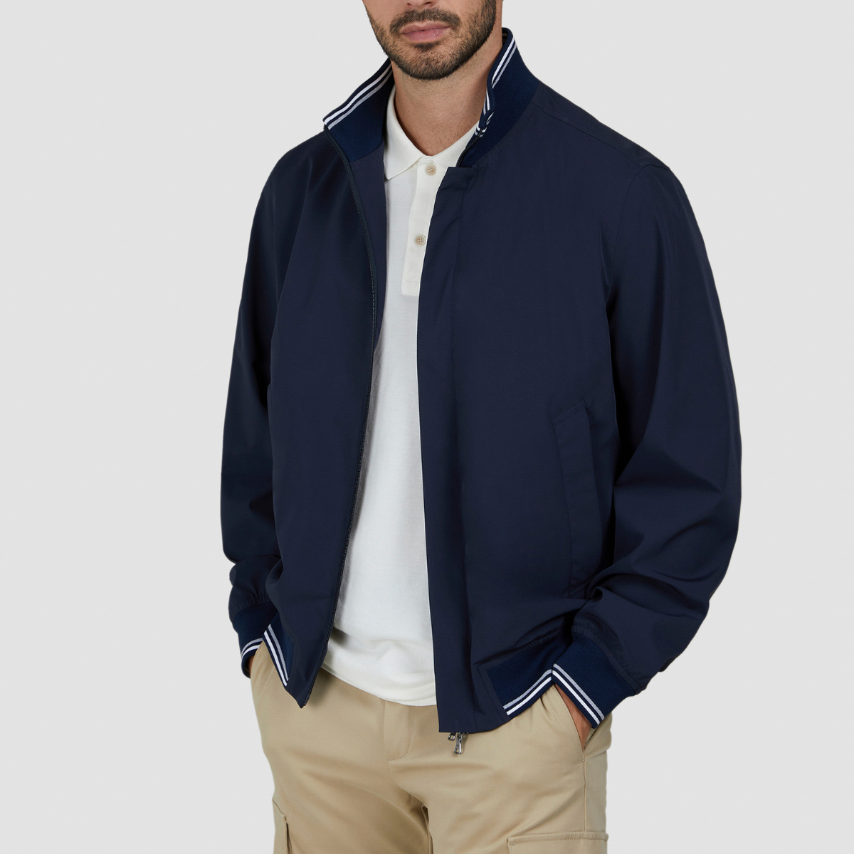 Paul & Shark Bomber con Profili a Righe Uomo Blu Navy