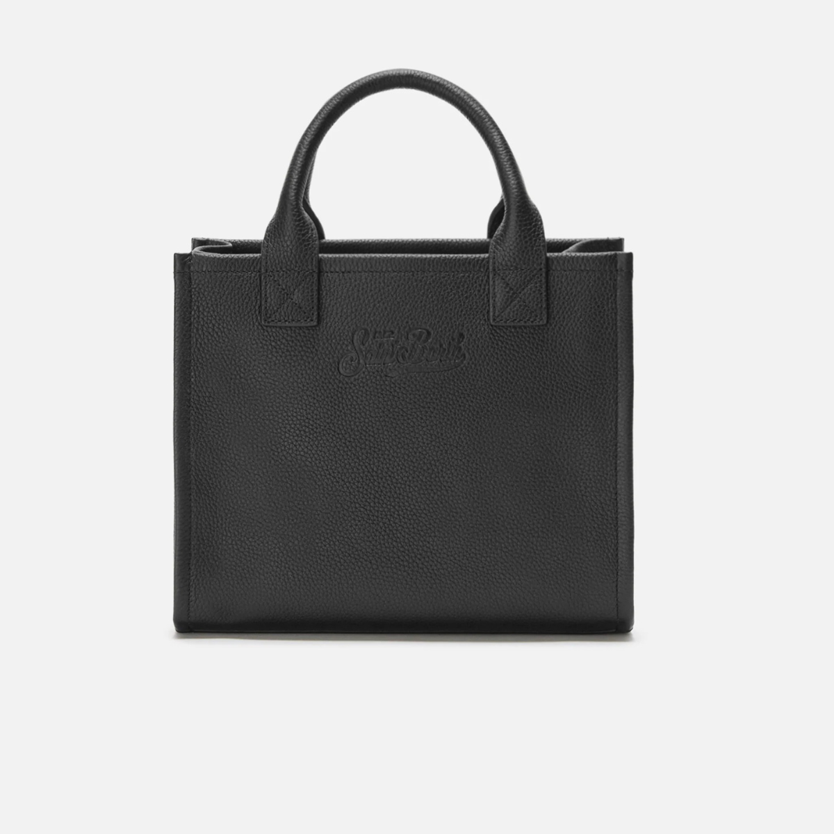 Mc2 Saint Barth Borsa a Spalla in Pelle Martellata Vanity Bag Midi Donna Nera