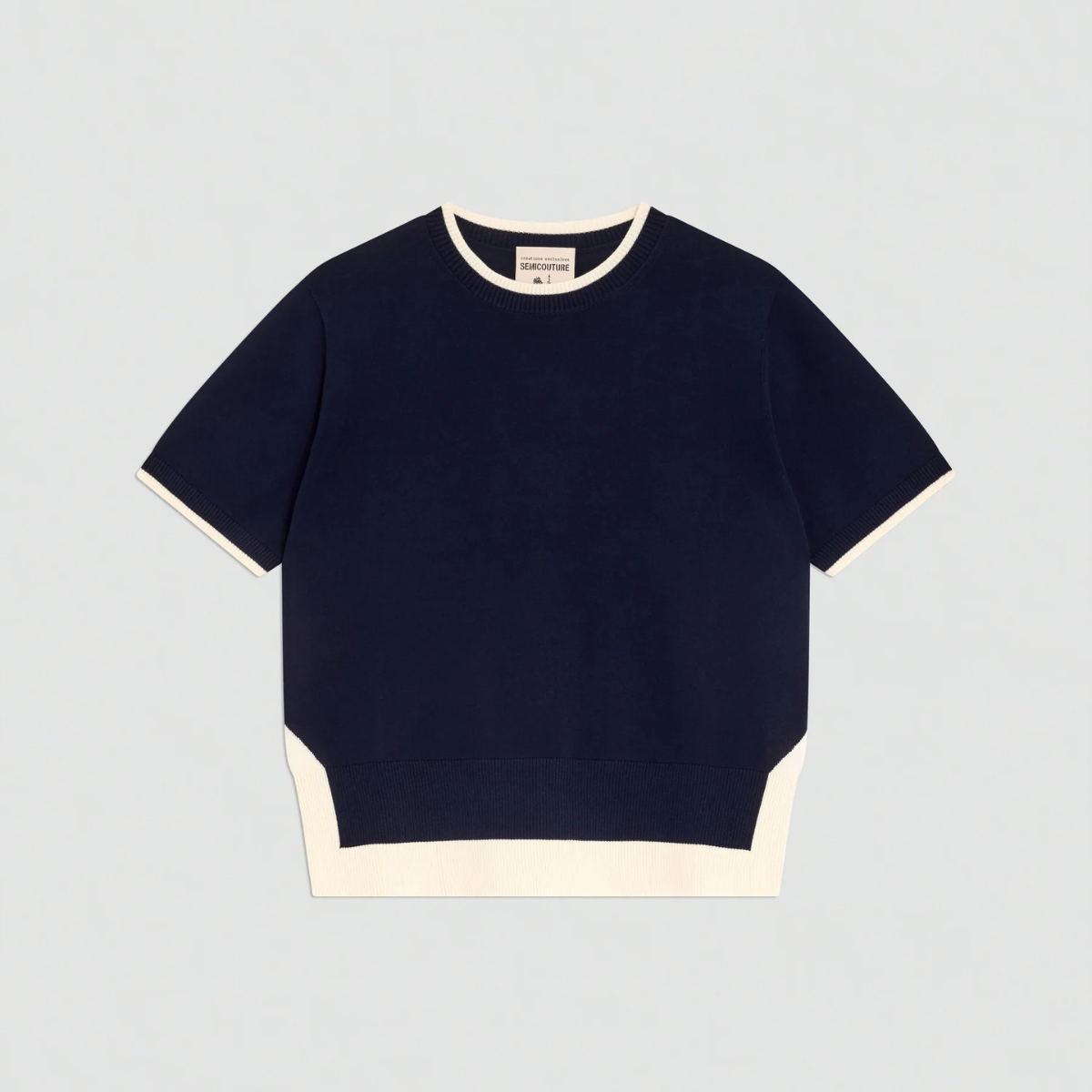 Semicouture Maglia in Cotone Leggero Leya Donna Blu Baltico