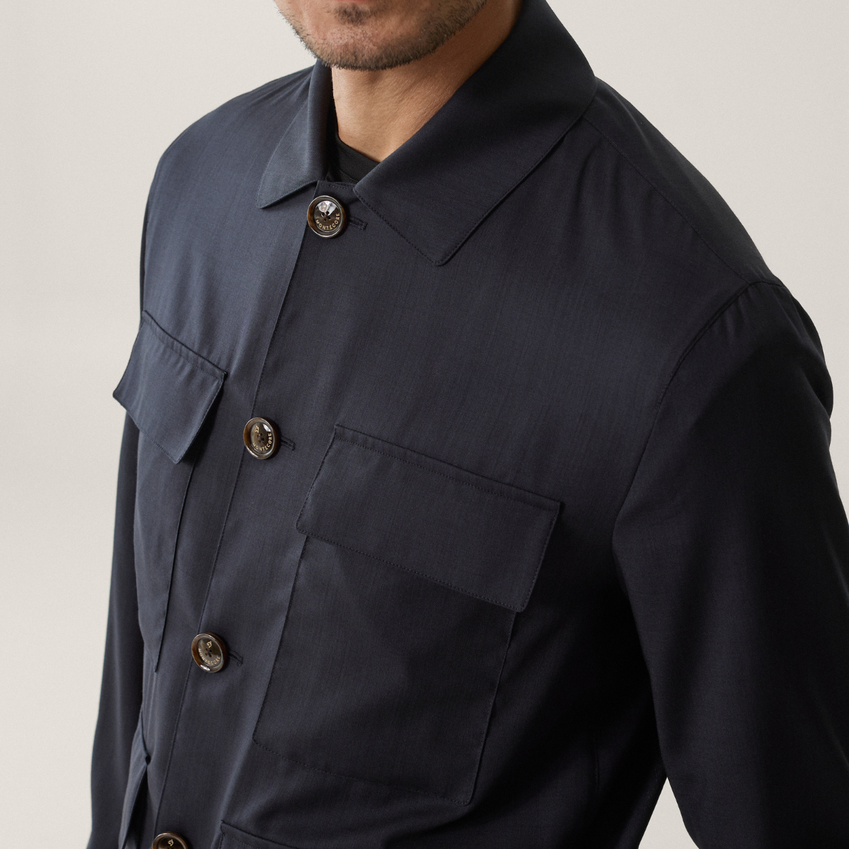 Montecore Giacca Camicia Uomo Dark Blu