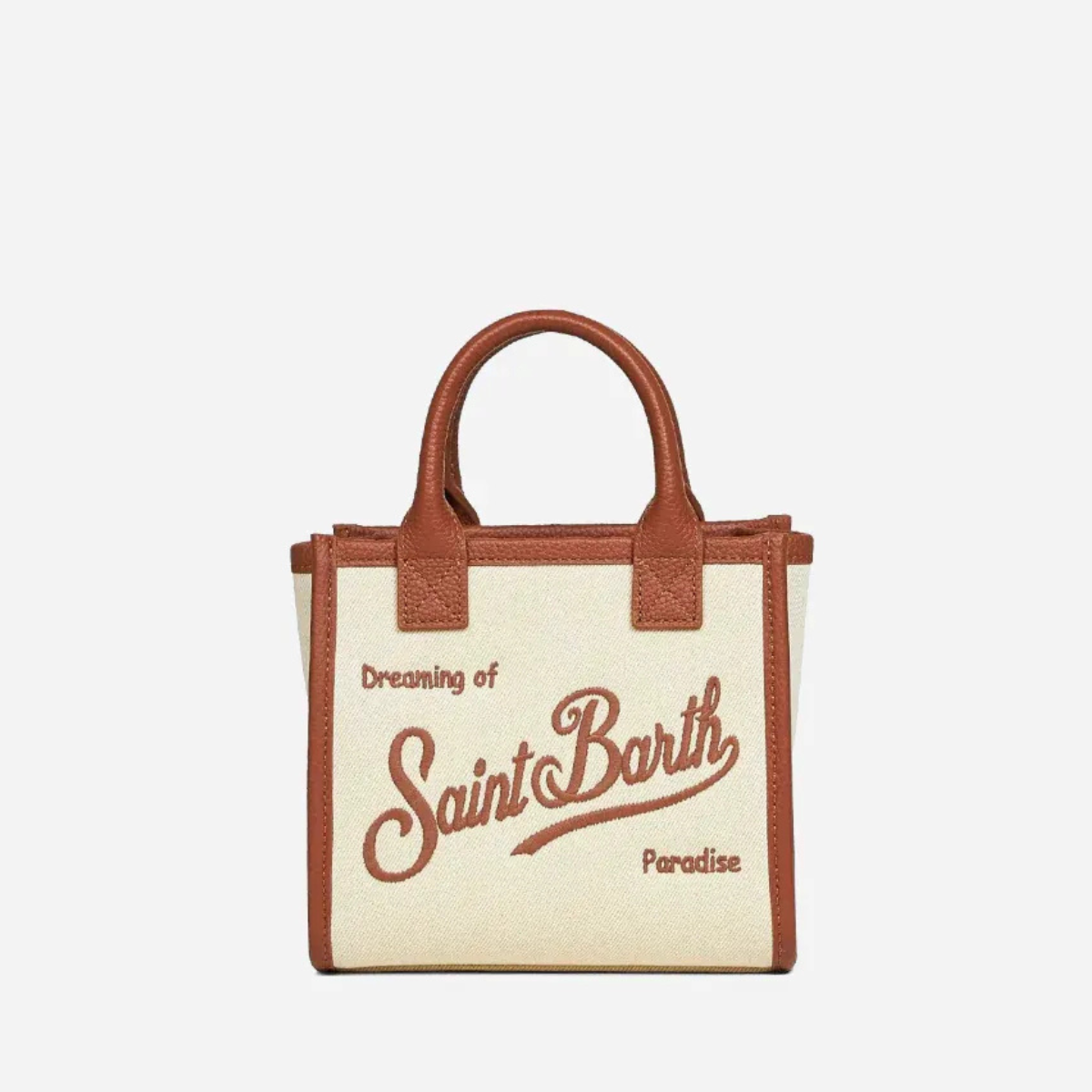 Mc2 Saint Barth Borsa Vanity Mini in Pelle e Canvas Beige