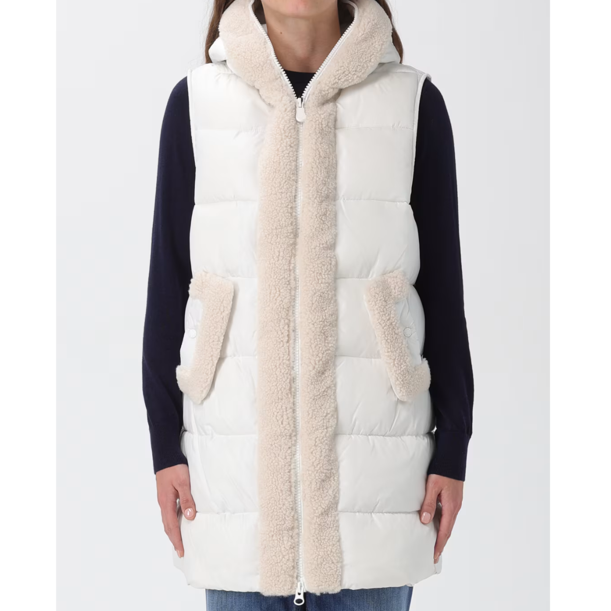 Save The Duck Gilet Smanicato Dolce Donna Panna
