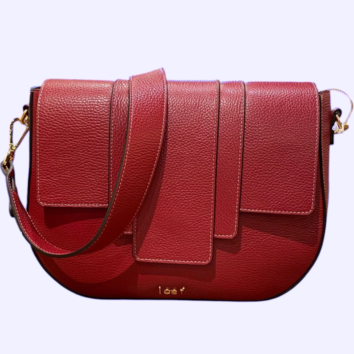 IoeF Borsa con Tracolla in Pelle Martellata Kim Rosso Amaranto