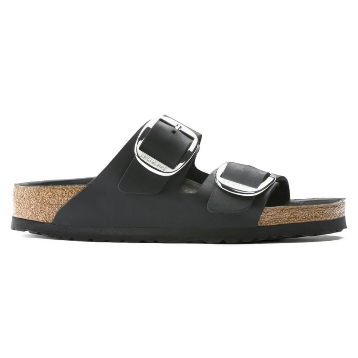 Birkenstock Sandalo in Pelle Oleata Arizona Big Buckle Donna Nero
