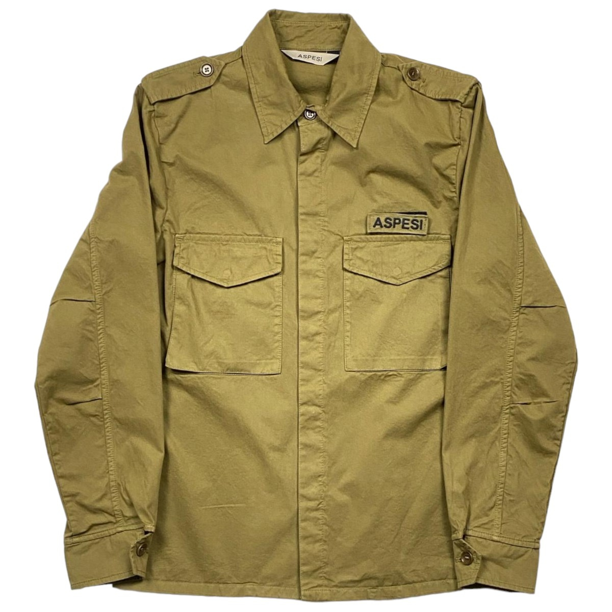 Aspesi Camicia Militare in Gabardina di Cotone Uomo