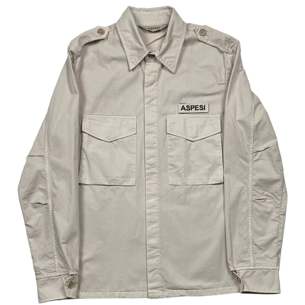 Aspesi Camicia Militare in Gabardina di Cotone Uomo