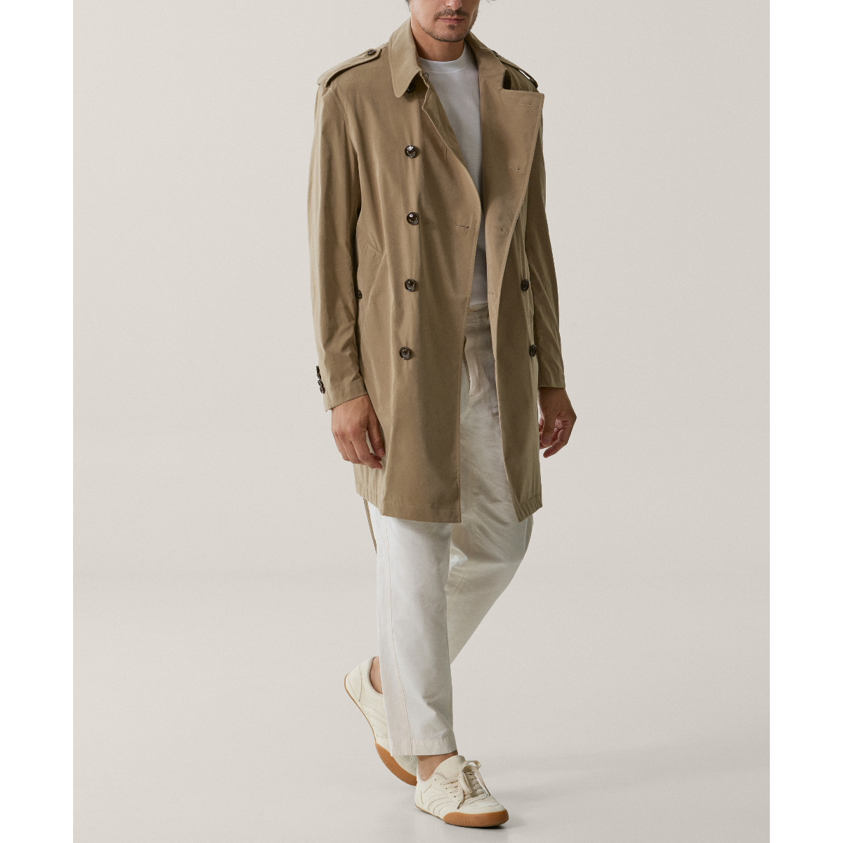Montecore Trench in Nylon Opaco Uomo Taupe