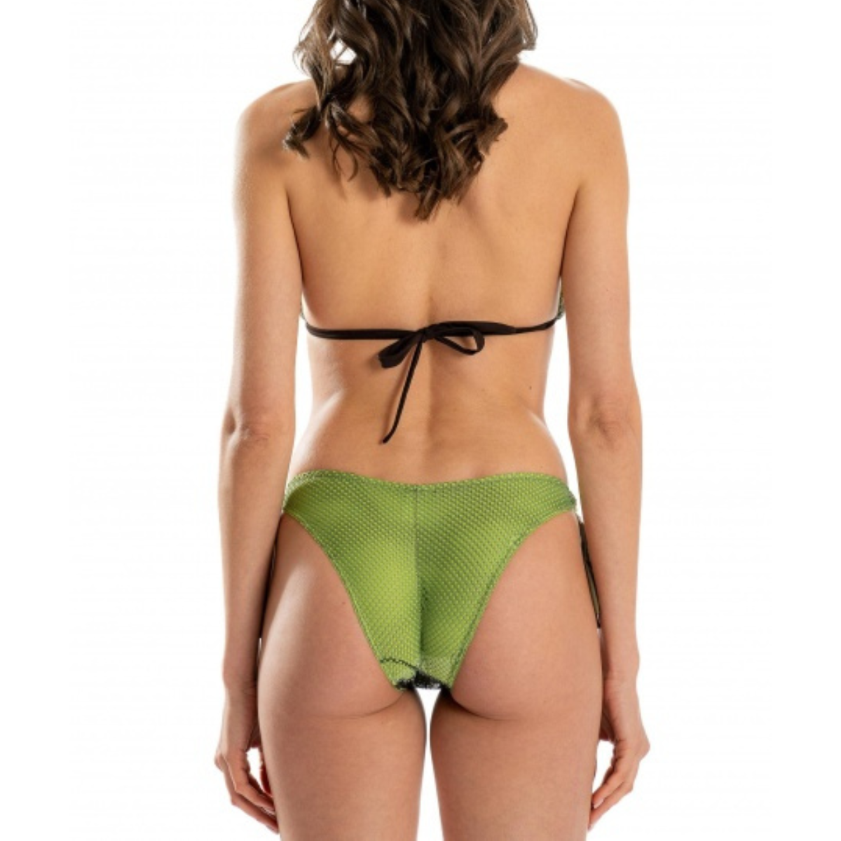 Pin Up Costume Bikini a Triangolo con Paillettes Donna Verde