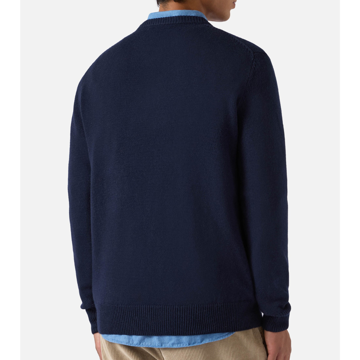 Mc2 Saint Barth Maglione Heron in Misto Cashmere con Ricamo Poste Cortina Uomo Blu