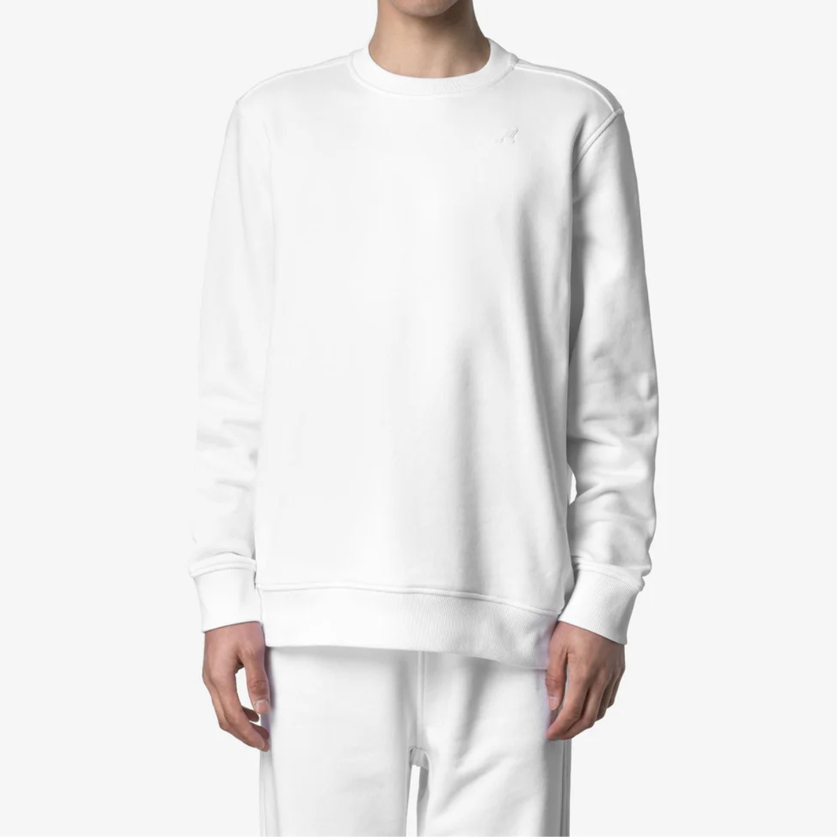 K-Way Felpa in Cotone Baptiste French Terry Uomo White