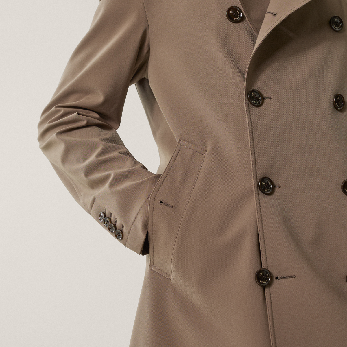 Montecore Trench in Nylon Opaco Uomo Taupe