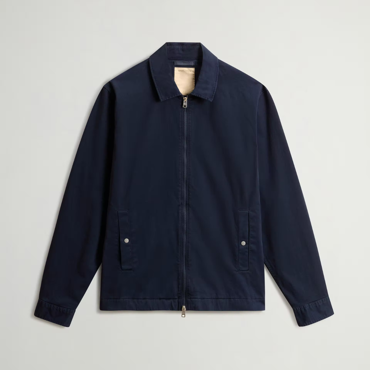 Woolrich Giacca a Camicia in Twill di Cotone Timber Uomo Melton Blue