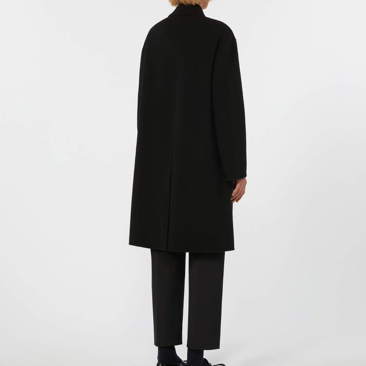 Max Mara Cappotto in Lana Double Doppiopetto Ribes Donna Nero