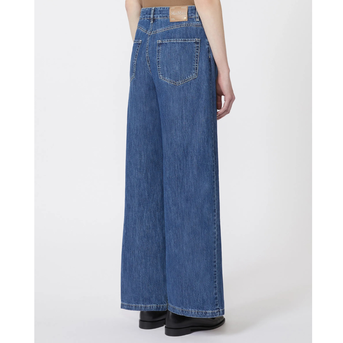 Max Mara Jeans Wide Leg in Denim SMMZeus Donna Blu Notte