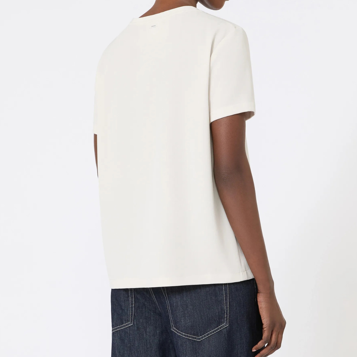Max Mara T-Shirt in Raso di Viscosa Donna SMMRebecca Naturale