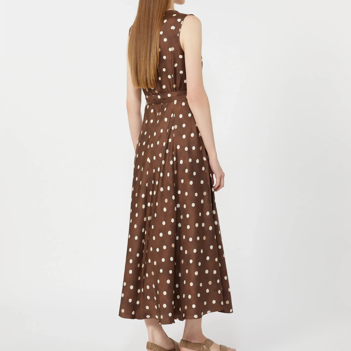 Max Mara Abito in Twill Fantasia Pois SMMMartina Donna Marrone