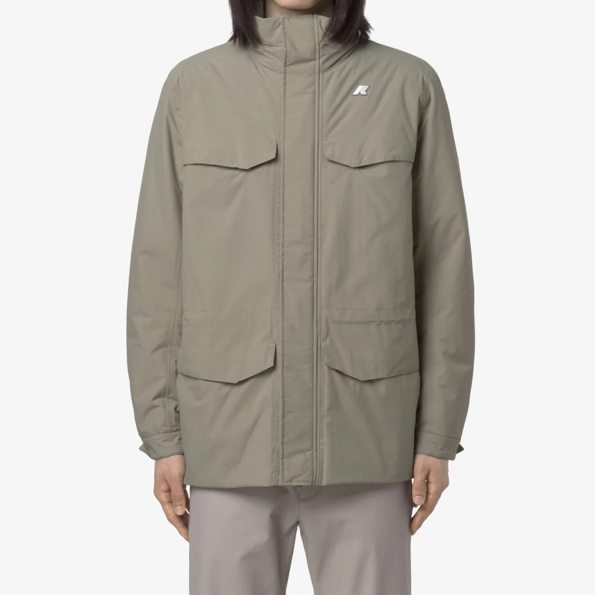 K-Way Giacca Impermeabile con Cappuccio Manuel Warm Ottoman Uomo Green OAK