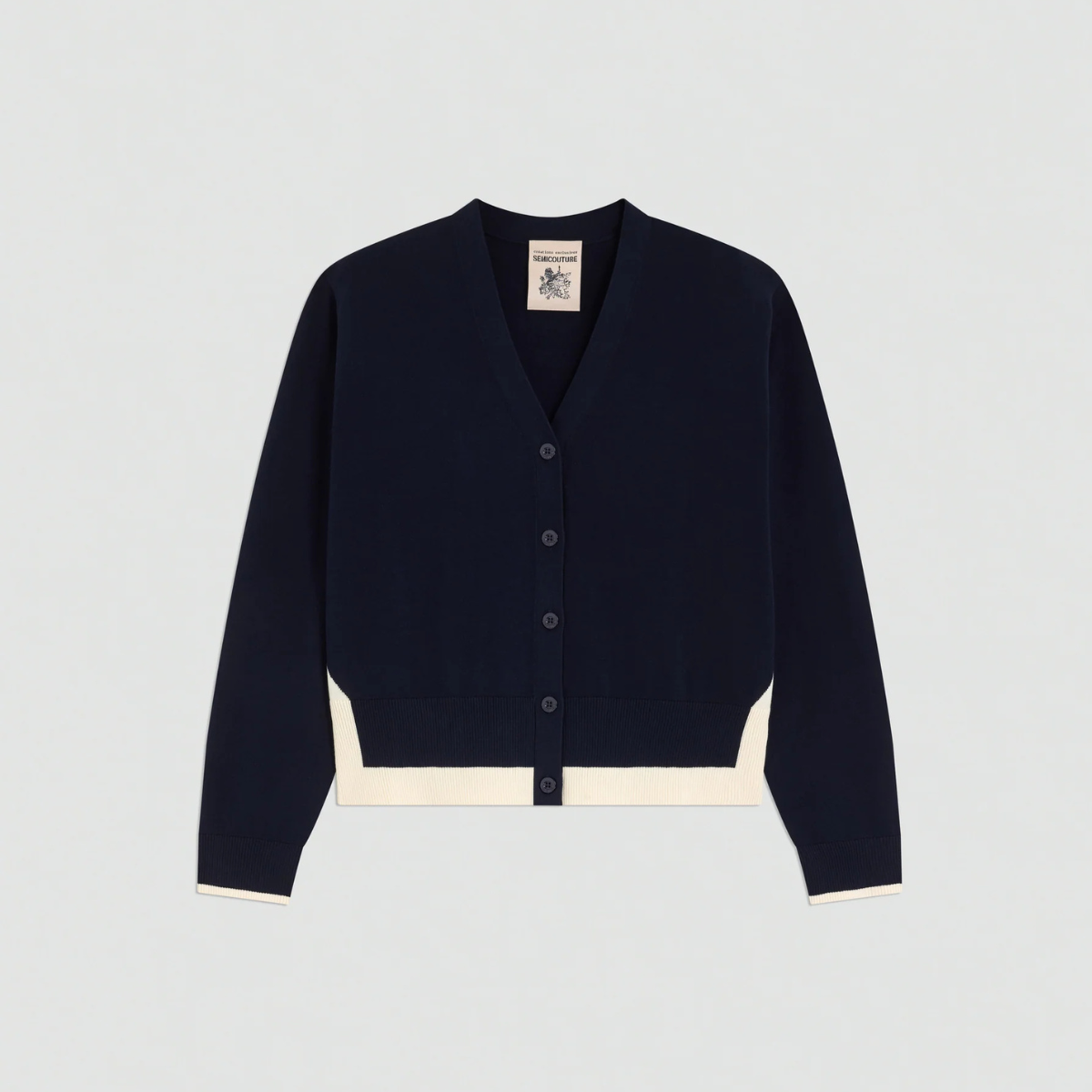 Semicouture Cardigan in Cotone Leggero Amanda Donna Blu Baltico