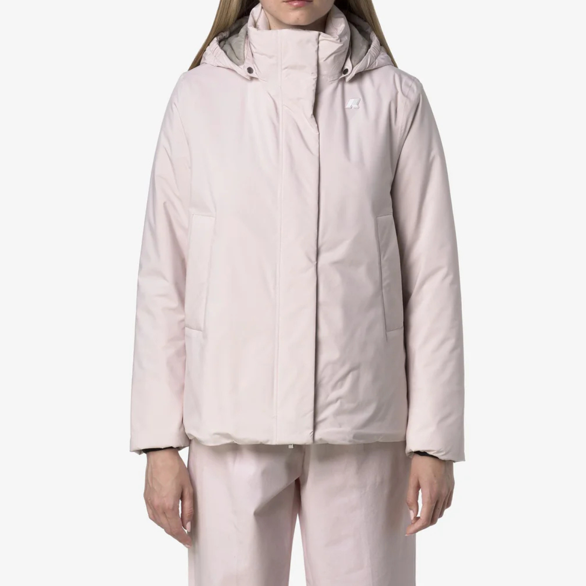 K-Way Giacca Corta con Fodera in Ecopelliccia Marlette Soft Touch Marmotta Donna Rose Hushed-Grey Goat