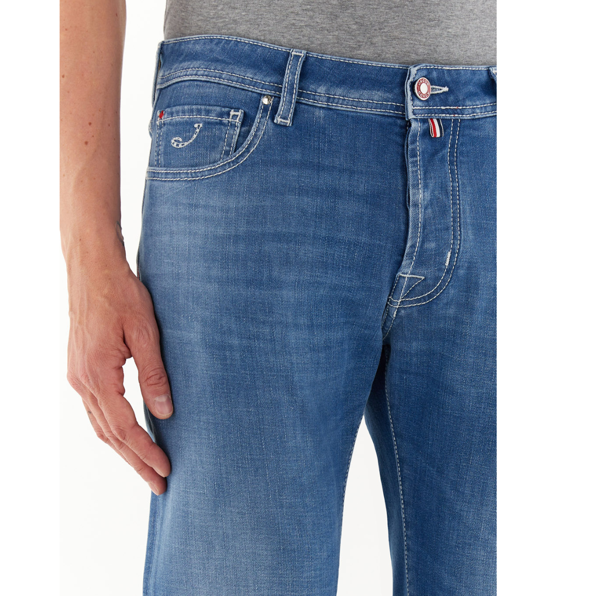 Jacob Cohën Jeans in Denim Stretch Uomo Bard Blu Medio