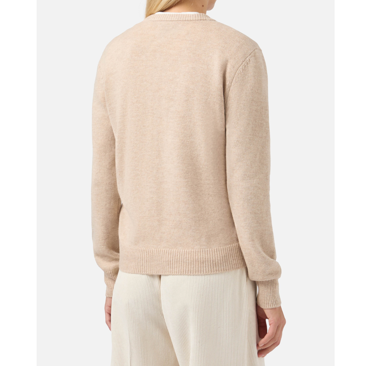 Mc2 Saint Barth Maglione in Misto Cashmere New Queen Apres Ski Card Donna Beige