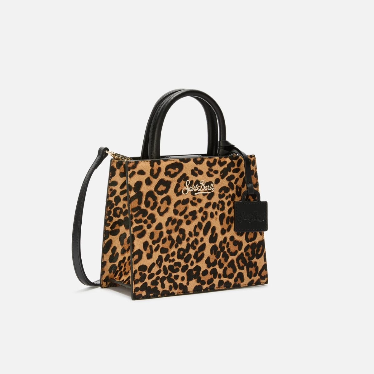 Mc2 Saint Barth Borsa in Pelle e Cavallino Shop Bag Mini Donna Leopardato
