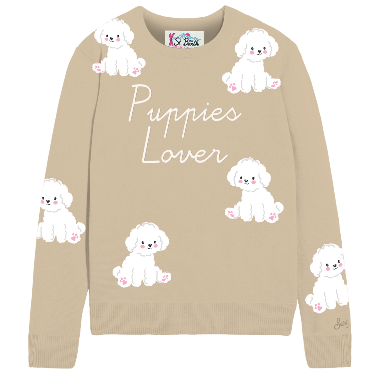 Mc2 Saint Barth Maglione New Queen Puppies Love Donna Beige