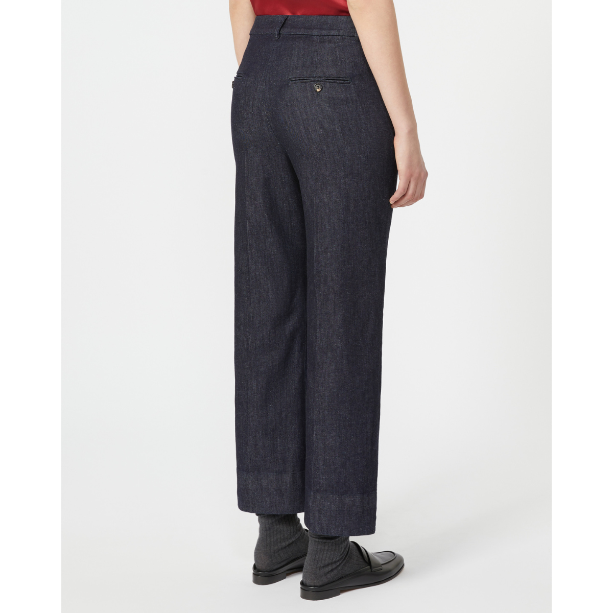Max Mara Pantalone in Denim Elasticizzato Fresis Donna Blu Notte