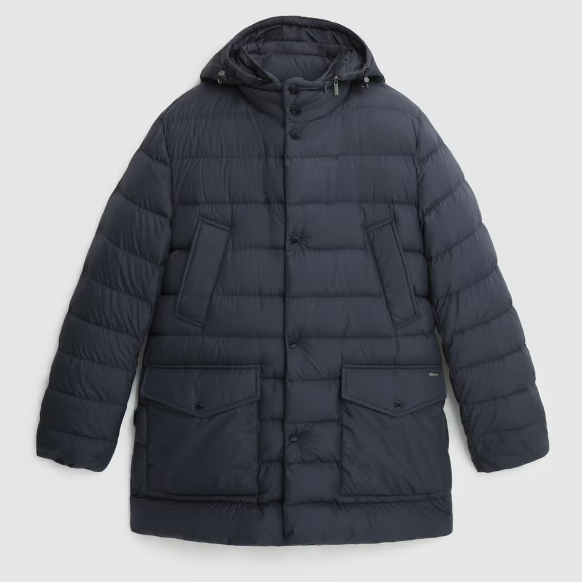 Woolrich Parka Imbottito Uomo Sierra Detachable Hood Parka Melton Blue