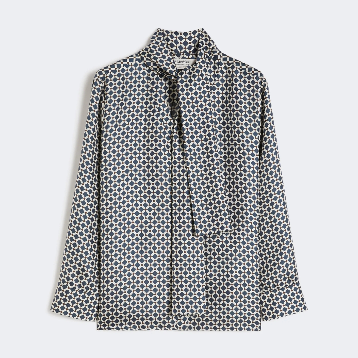 Max Mara Camicia in Seta Stampata SMMVittoria Donna Blu Notte