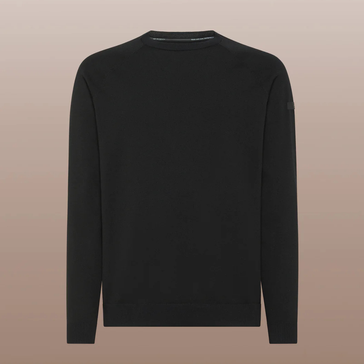 RRD Maglia in Cotone Uomo Amos Cotton Round Knit Nero