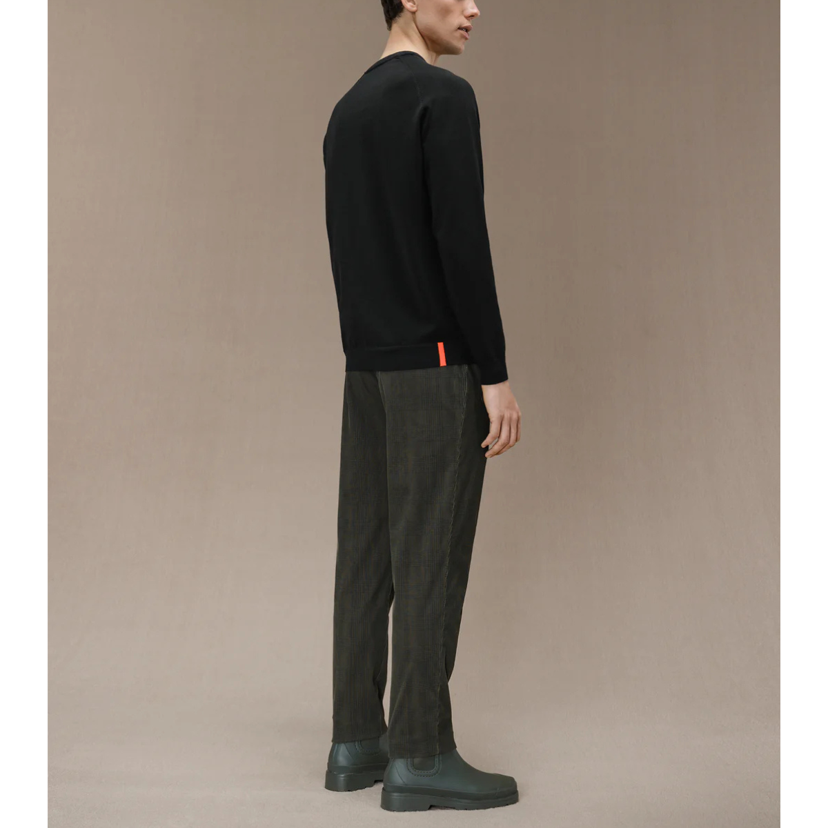 RRD Maglia in Cotone Uomo Amos Cotton Round Knit Nero
