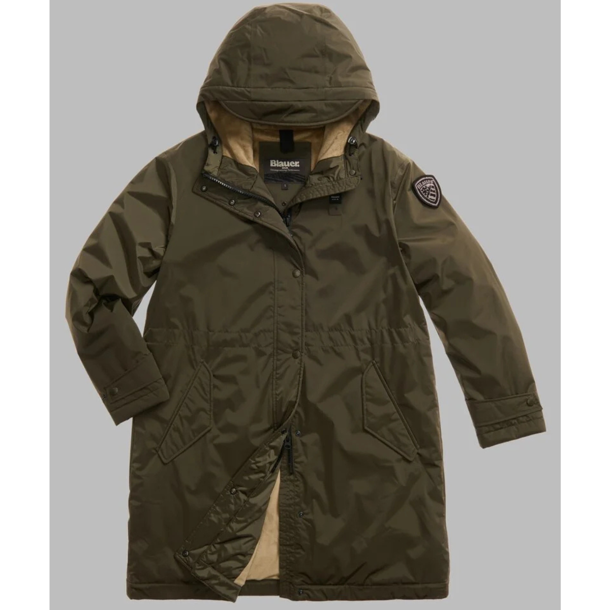 Blauer Parka con Interno in Eco-Pelliccia Payne Donna Verde Bosco
