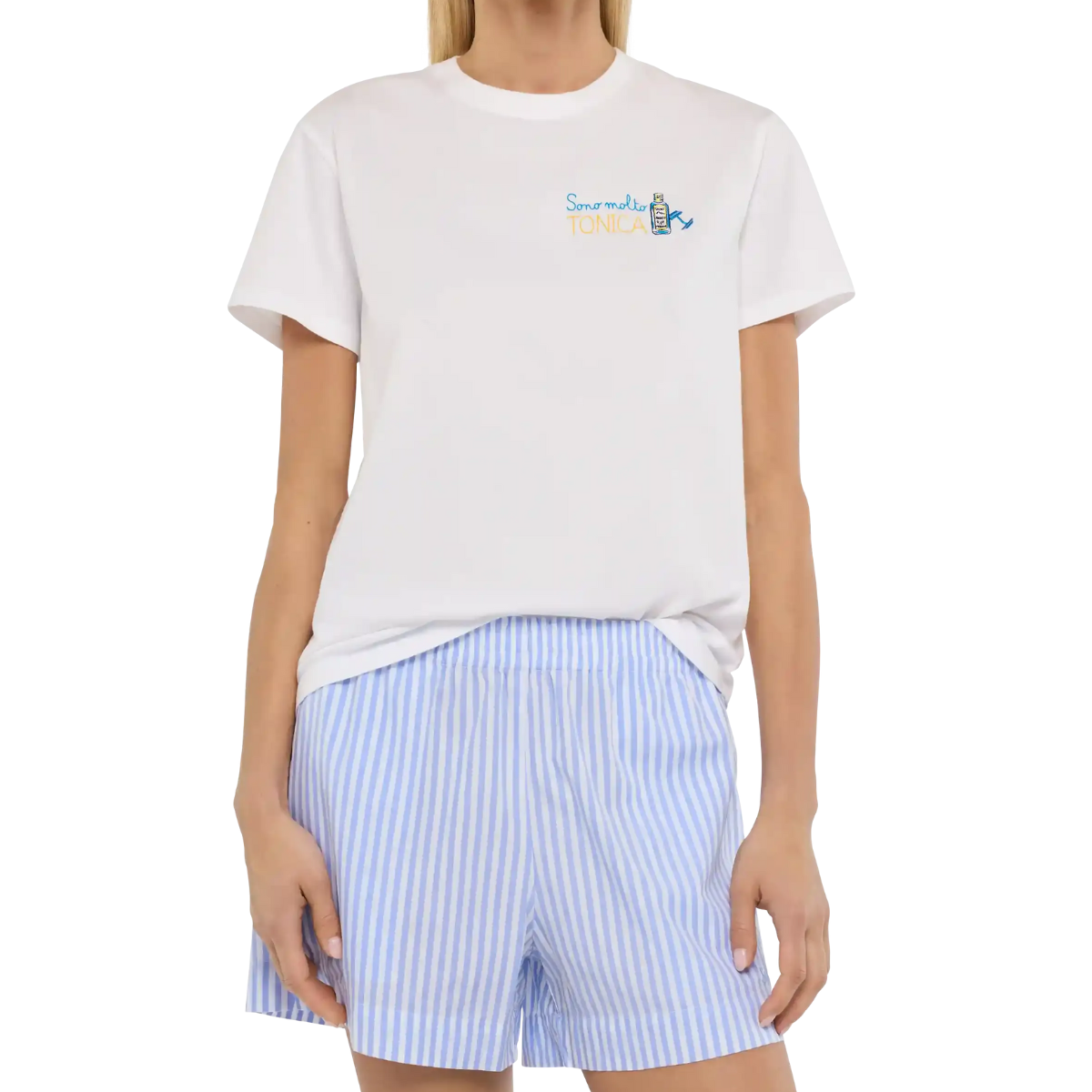 Mc2 Saint Barth T-Shirt in Cotone Emilie Ricamo Molto Tonica Bianco