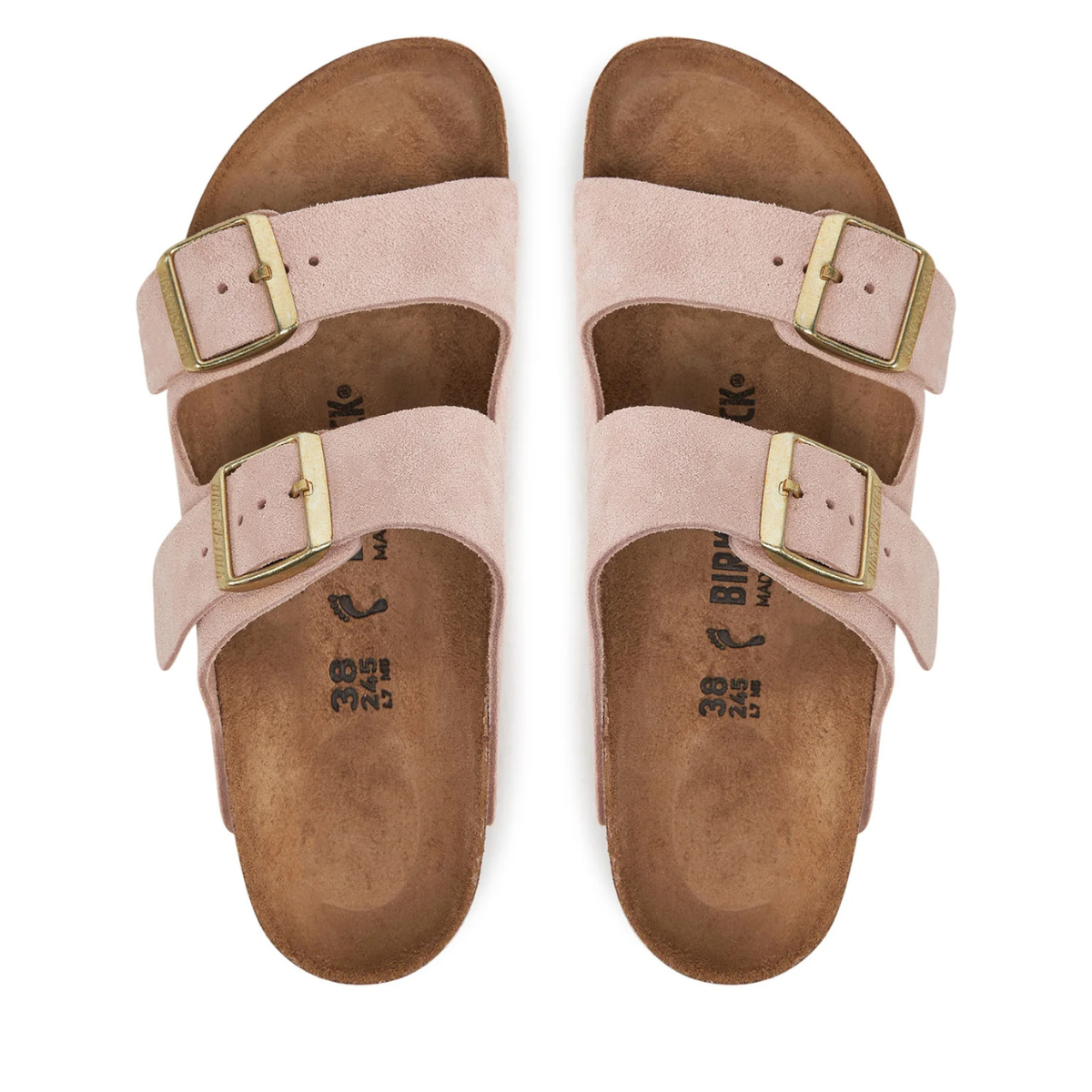 Birkenstock Sandalo Arizona in Pelle Scamosciata Donna Light Rose