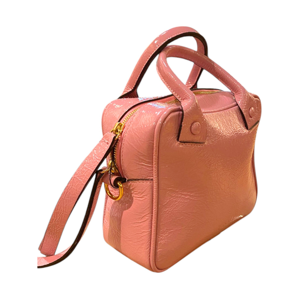 IoeF Borsa Bigottina in Pelle Verniciata Rosa