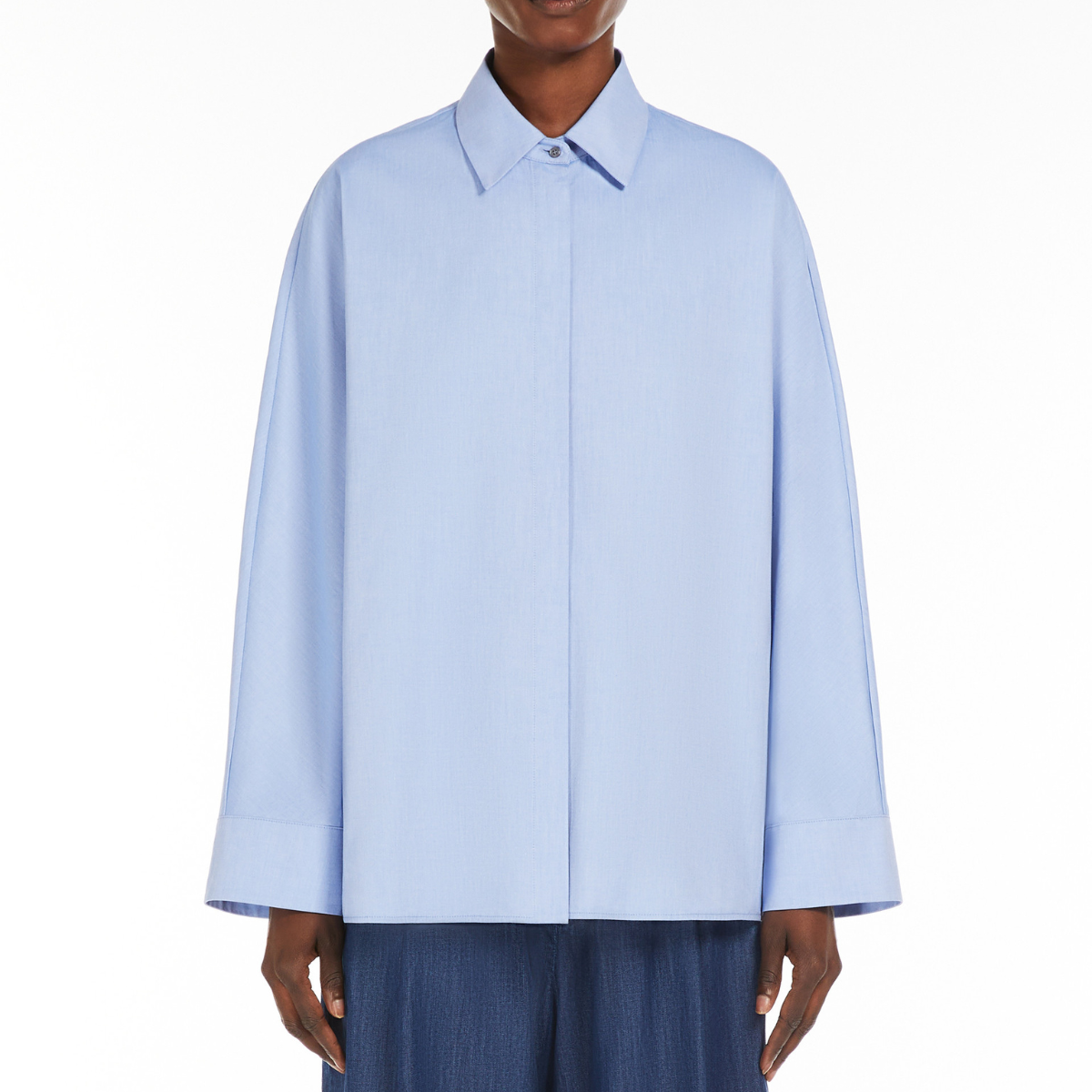 Max Mara Camicia in Cotone Donna Conero Azzurro