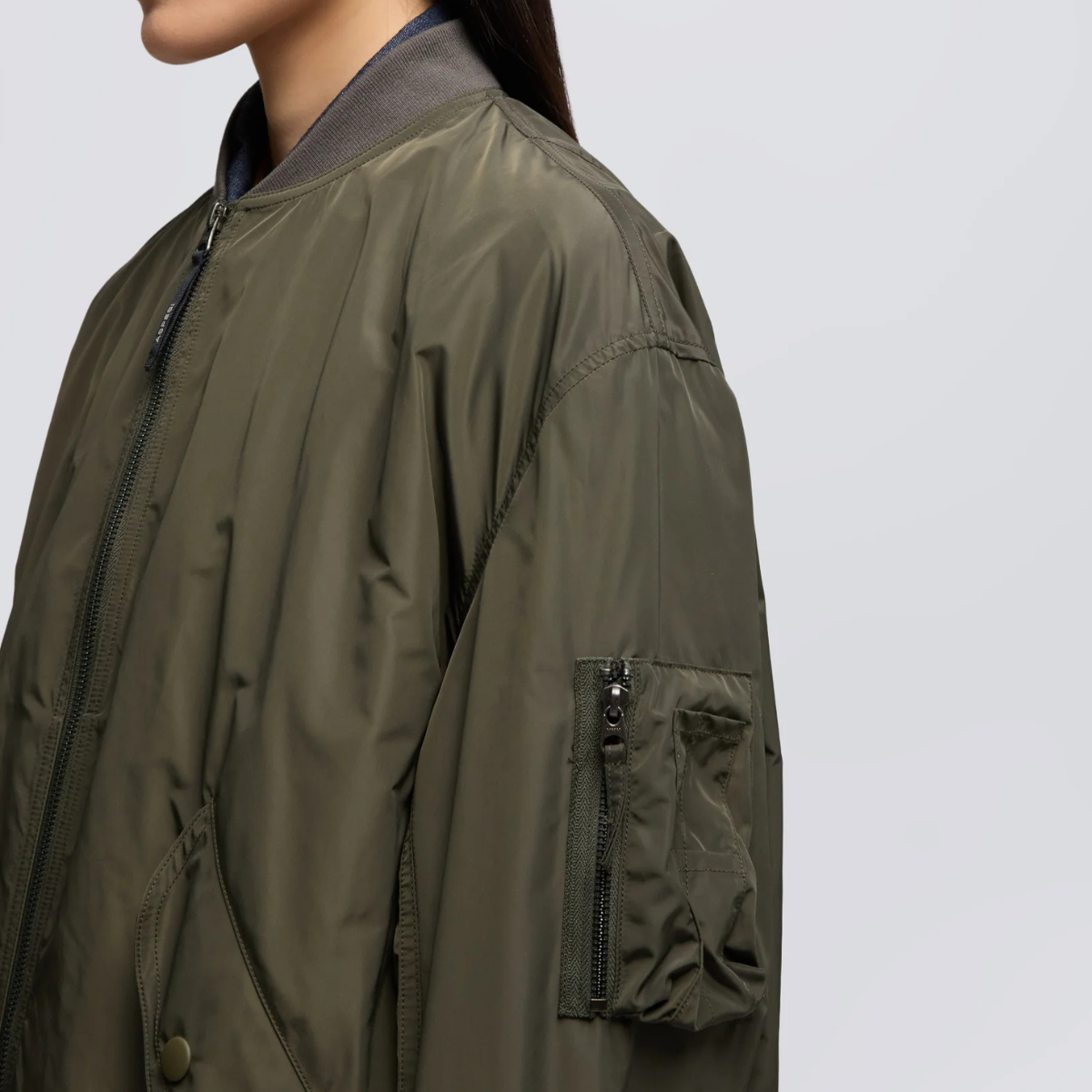 Aspesi Giubbotto, Bomber Tecnico Bombo Donna Verde Militare