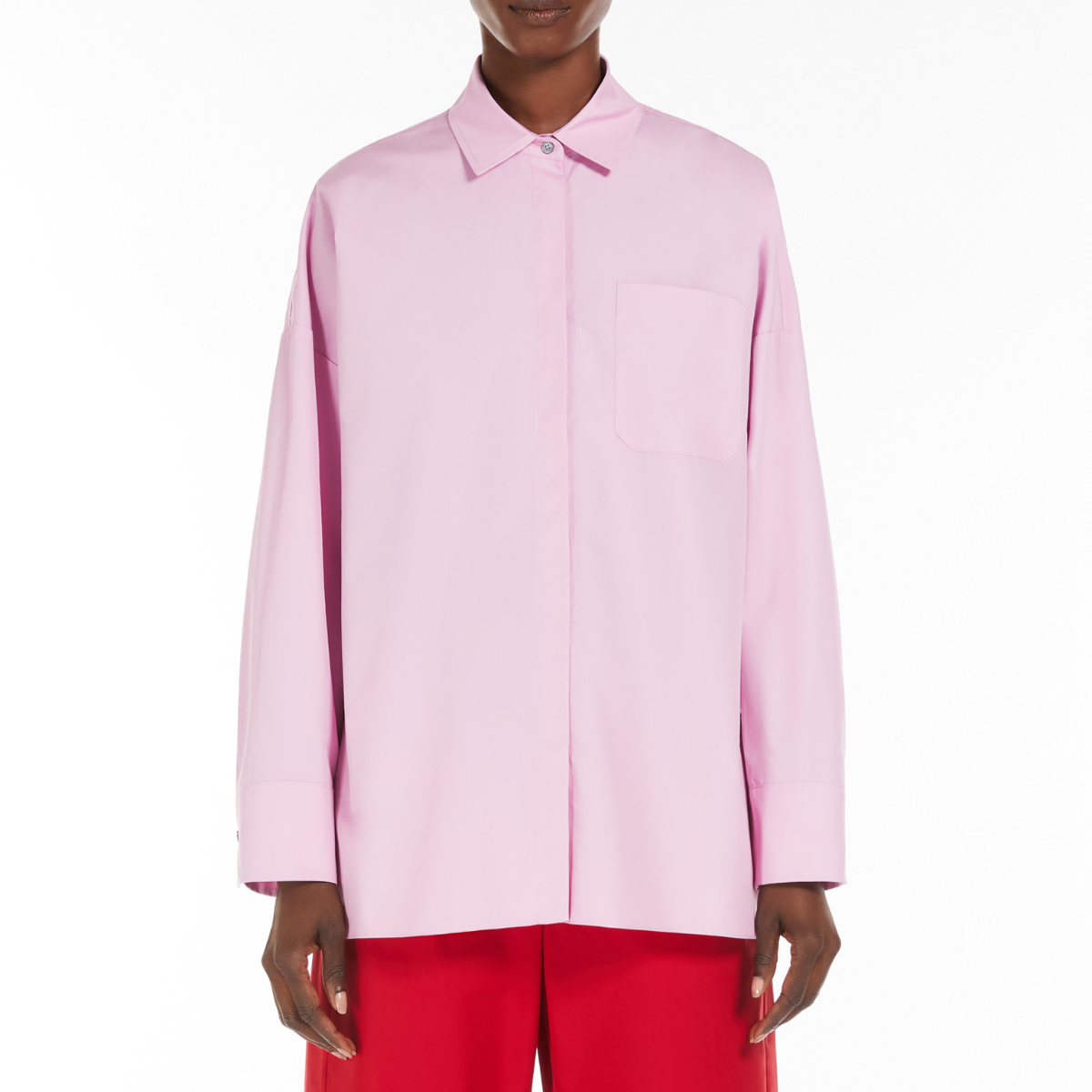 Max Mara Camicia in Cotone Donna Gerona Rosa Ortensia