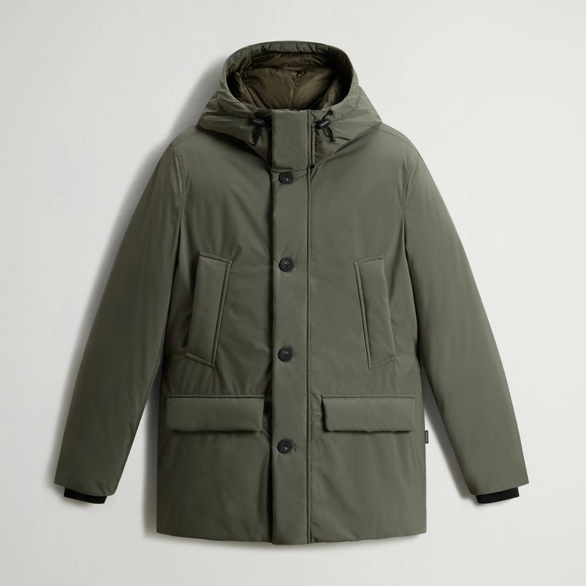 Woolrich Arctic Parka con Cappuccio in Cloud Poly Uomo Dark Green