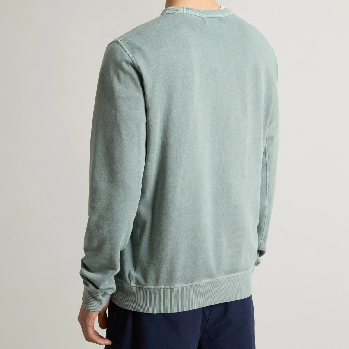 Woolrich Felpa Girocollo in Cotone Uomo Garment Chinois Green