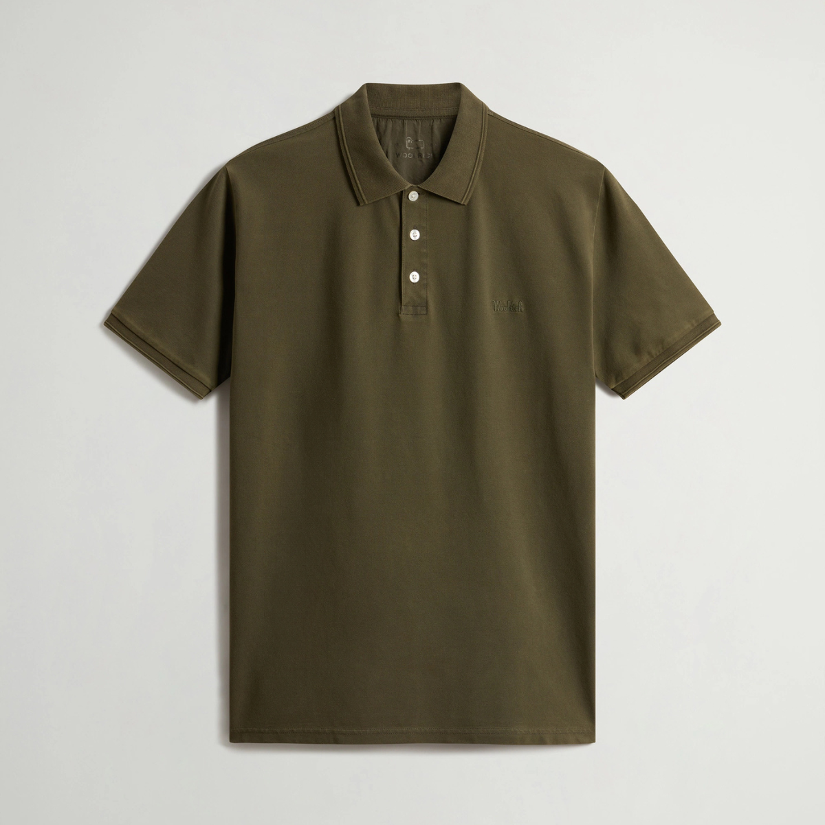 Woolrich Polo in Piquè di Cotone Elasticizzato Uomo Macknack Greenstone