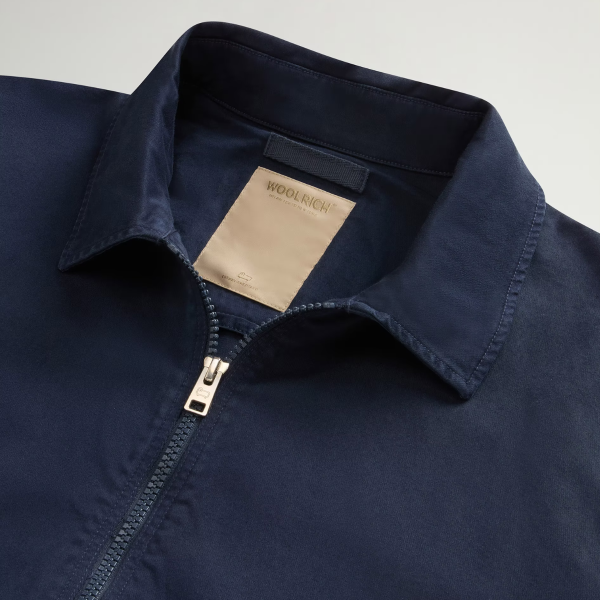 Woolrich Giacca a Camicia in Twill di Cotone Timber Uomo Melton Blue