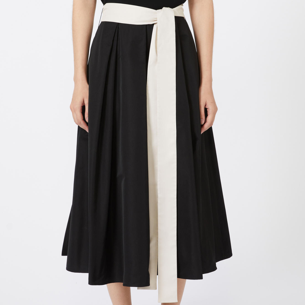 Max Mara Gonna in Twill di Misto Cotone SMMBaschi Donna Nero
