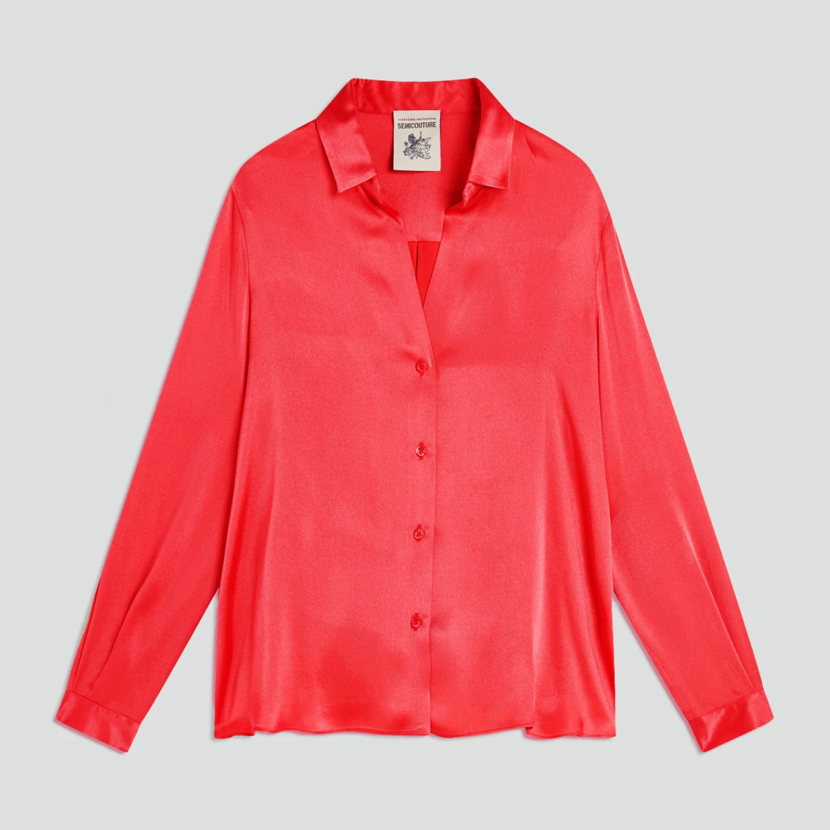 Semicouture Camicia in Rasetto Donna Ava Melograno