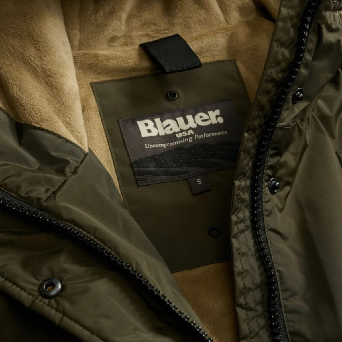 Blauer Parka con Interno in Eco-Pelliccia Payne Donna Verde Bosco