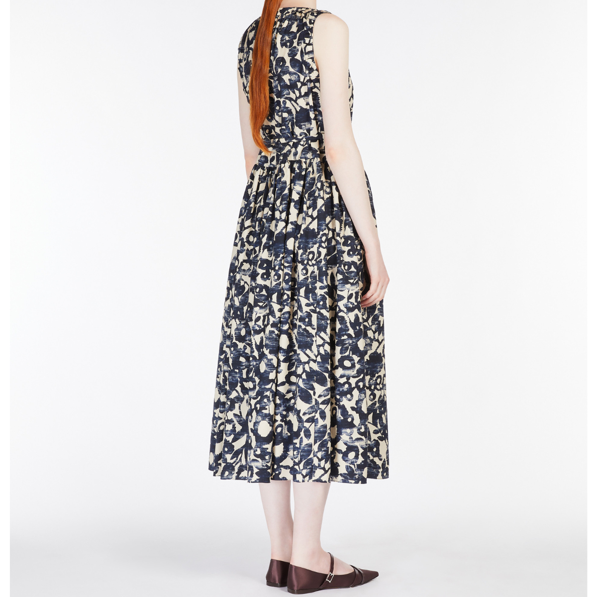 Max Mara Abito Lungo in Cotone Donna Marlena Ecru