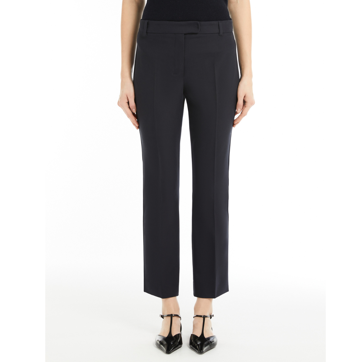 Max Mara Pantalone in Cotone Donna Fatina Blu Marino