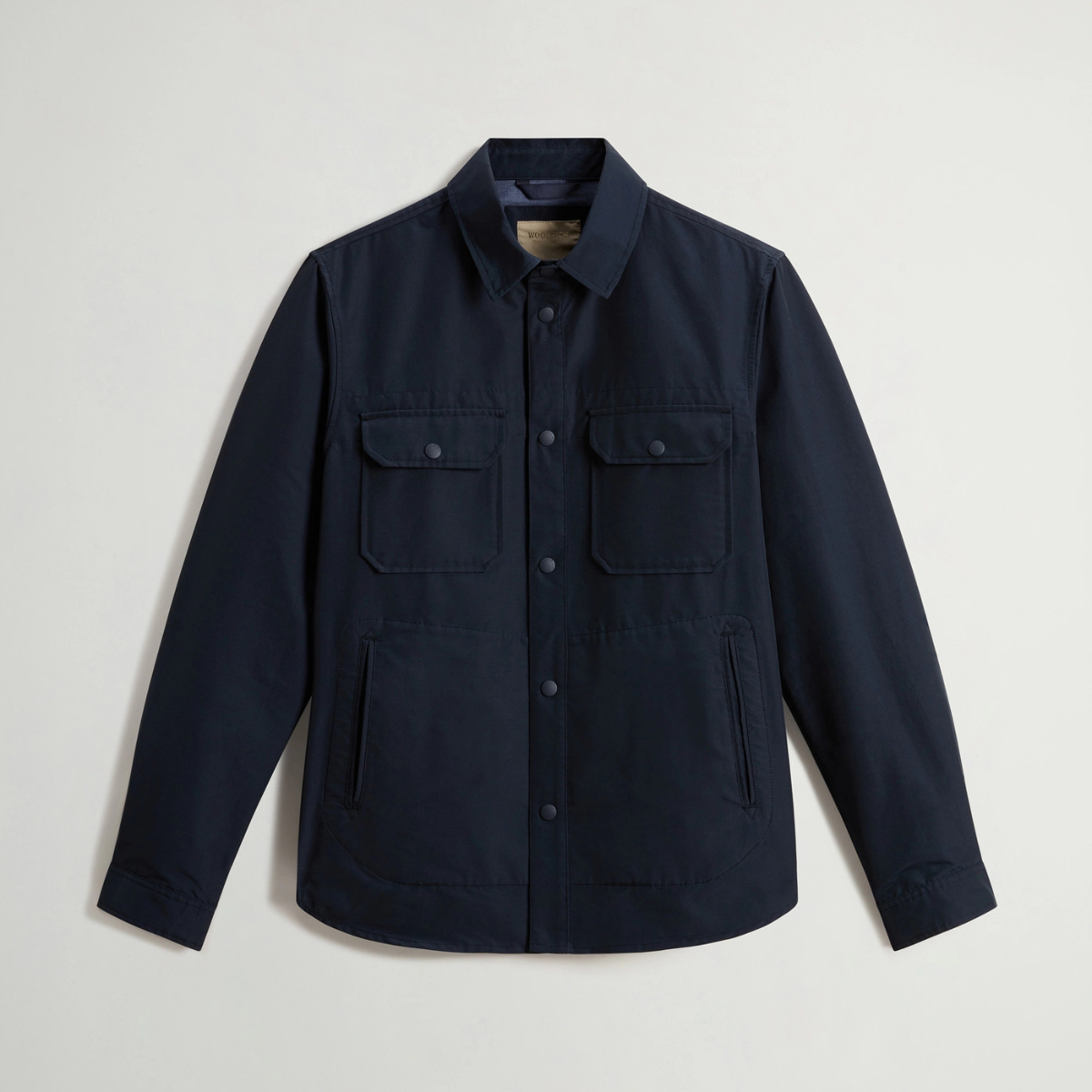 Woolrich Giacca a Camicia Uomo Light Ramar Overshirt Melton Blue