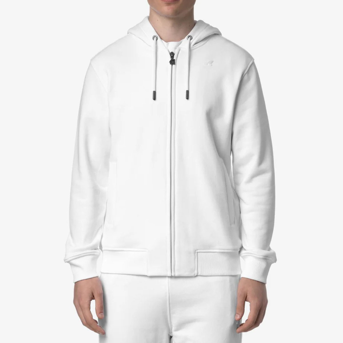 K-Way Felpa in Cotone Uomo Anthony French Terry Bianco